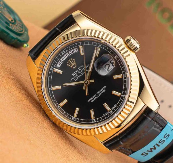 rolex day date 36 leather strap copy