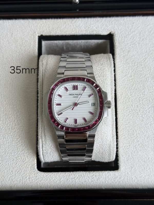 Patek Philippe Nautilus 5711 White Dial Ruby Bezel copy watch
