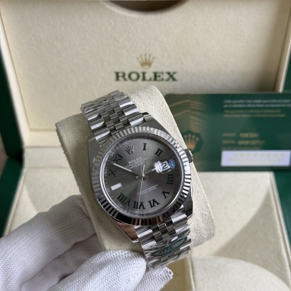 Rolex Datejust Wimbledon Jubilee Green Roman Numerals Copy Watch in dubai2