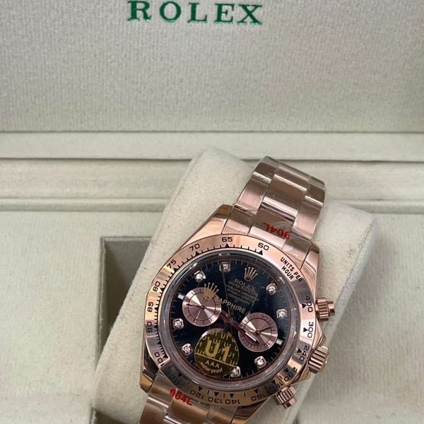 Rolex Daytona Black Diamond Dial 126505 Rose Gold Bracelet copy