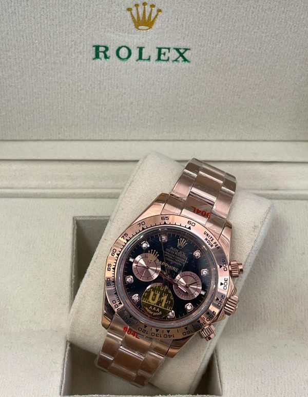 Rolex Daytona Black Diamond Dial 126505 Rose Gold Bracelet copy