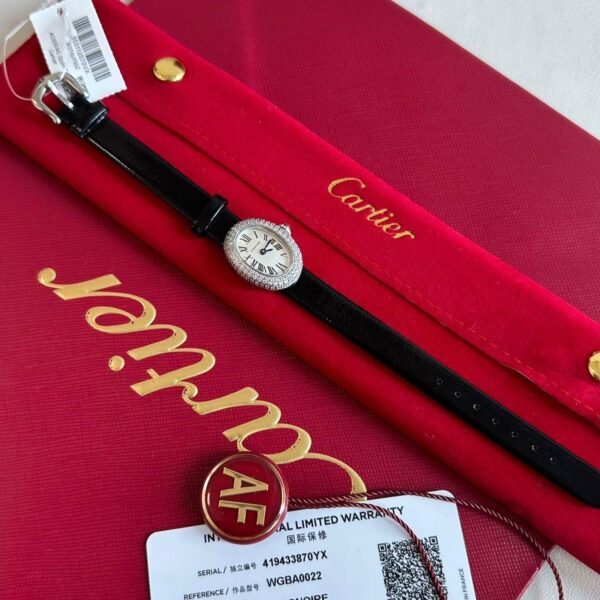 CARTIER Baignoire White Gold Diamond Patent Leather