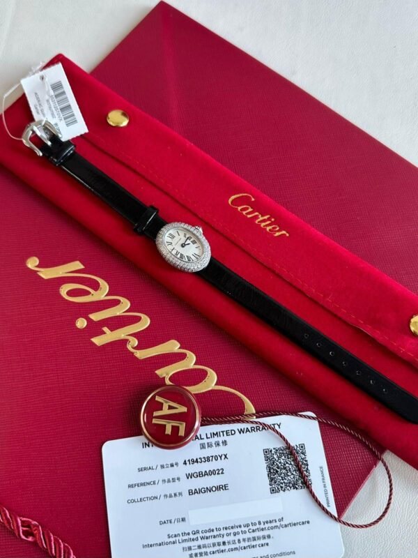 CARTIER Baignoire White Gold Diamond Patent Leather