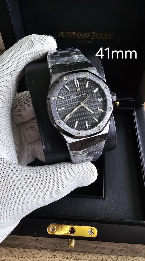 Audemars Piguet Royal Oak Black Dial Black Steel Bracelet 15500ST