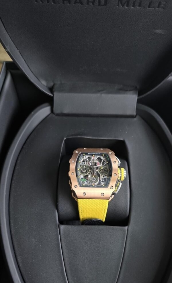 Richard Mille RM 011 03​ Flyback Chronograph Rose Gold Yellow Strap