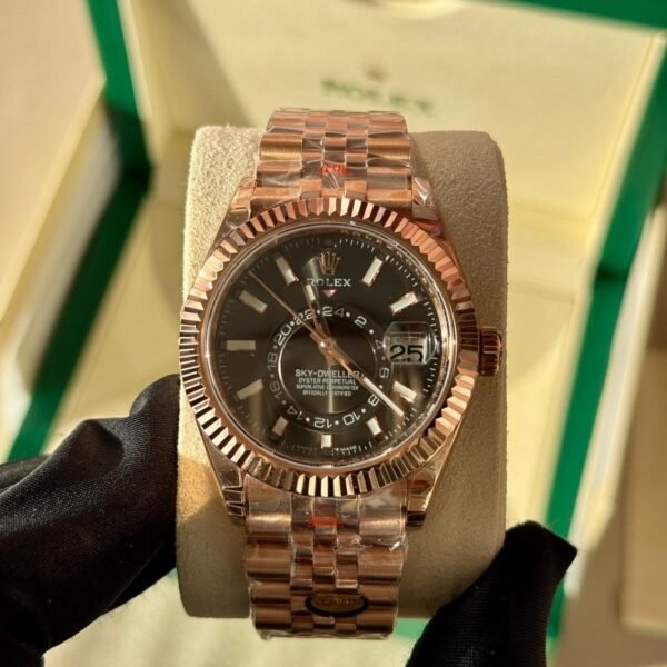 Rolex Sky-Dweller Rose Gold Slate Dial Jubilee Bracelet