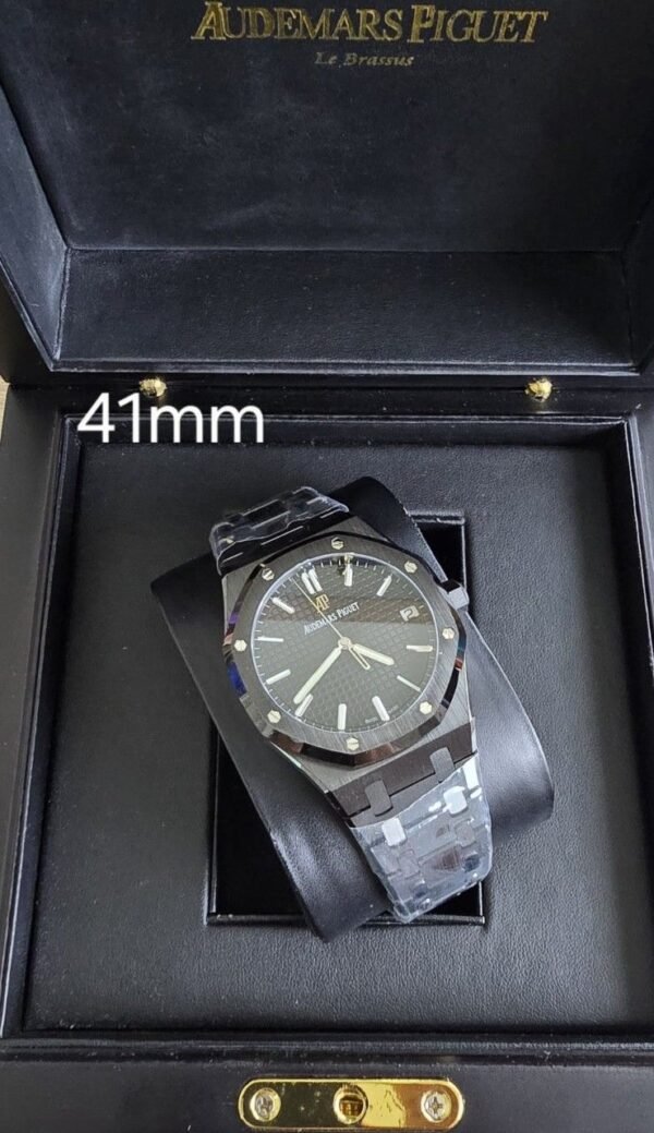 Audemars Piguet Royal Oak Black Dial Black Steel Bracelet 15500ST