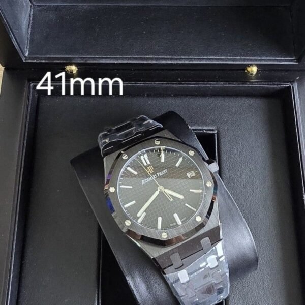 Audemars Piguet Royal Oak Black Dial Black Steel Bracelet 15500ST