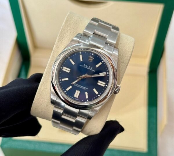 Rolex Oyster Perpetual Steel Blue Index Dial 41mm