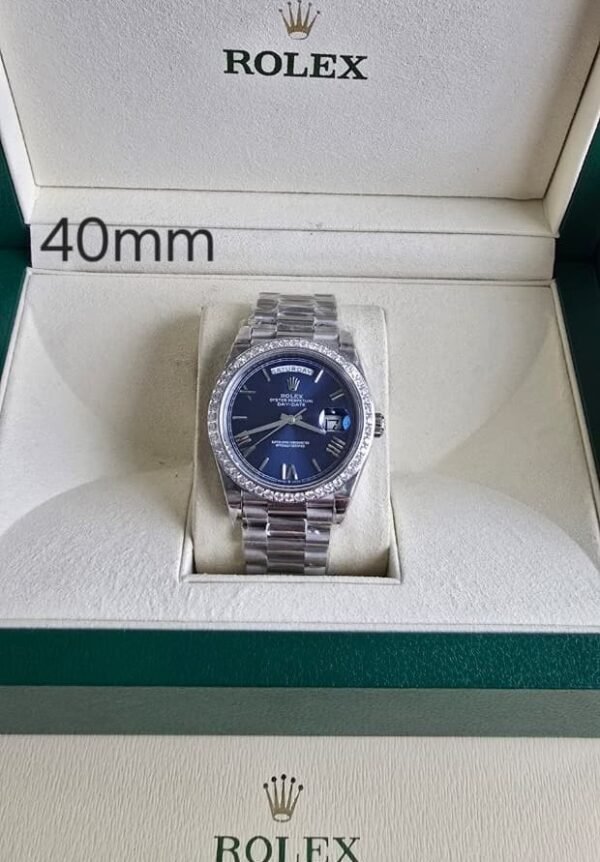 Rolex Day-Date White Gold Diamonds Blue Dial 40mm
