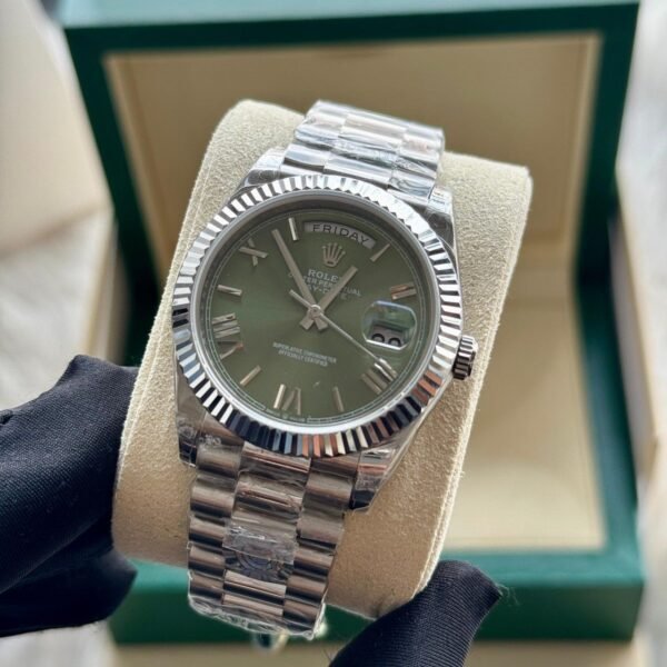 Rolex Day-Date White Gold Olive Green Dial 228239-0033