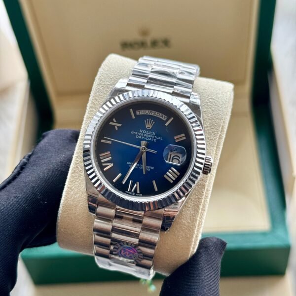 Rolex Day-Date 40mm Oyster White Gold Blue Ombre Dial M228239-0076 Replica Mens Watch