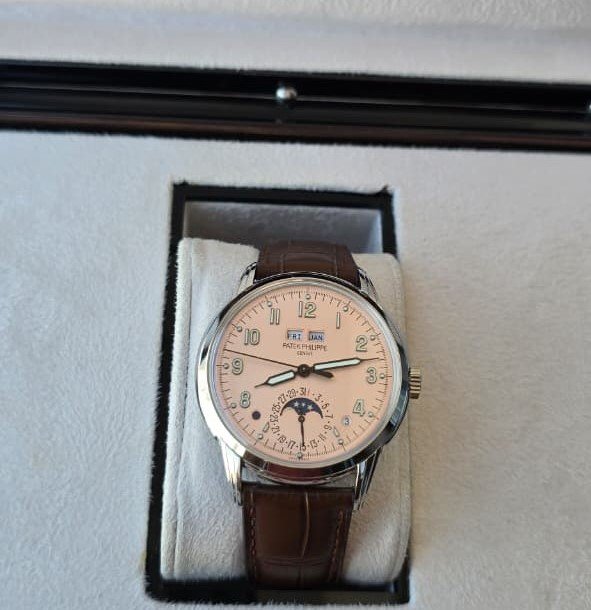Patek Philippe Grand Complications 40mm Perpetual Calendar White Gold Salmon Dial Men's Watch-5320G-011