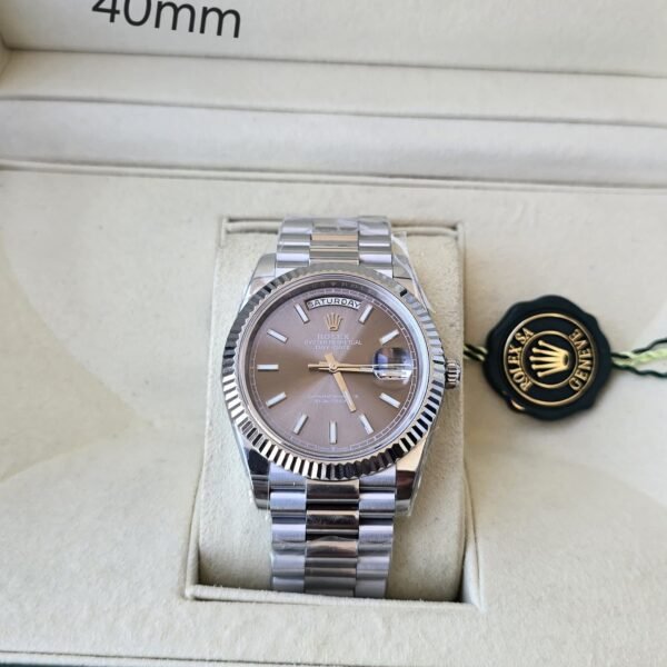 Rolex Day-Date 40 White Gold 228239 – Sundust Dial, Fluted Bezel